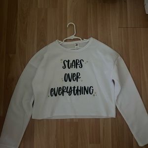 Cropped stars over everything sweatshirt
